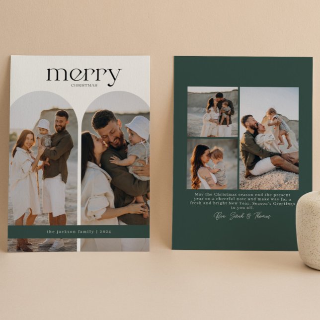 Cartão De Festividades Foto de Arco Duplo Verde Floresta (Criador carregado)