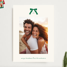 Cartão De Festividades Foto de Arcos Elegante Verde de Natal Personalizad