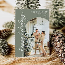 Cartão De Festividades Foto de Arquitetura de Feliz Natal Boho Elegante