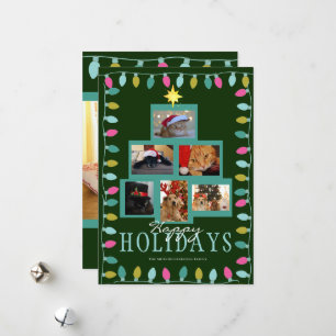 Cartão De Festividades Foto de Árvore e Luzes de Natal