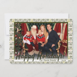 Cartão De Festividades Foto de Árvores Nórdicas Verde e Branca, Personali