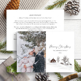 Cartão De Festividades Foto de atualização anual da família monocromática