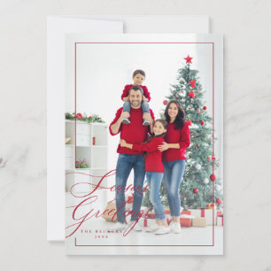 Cartão De Festividades foto de Boas Festas com escrita elegante na latera
