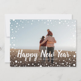 Cartão De Festividades Foto de Boas Festas de Ano Novo com Neve