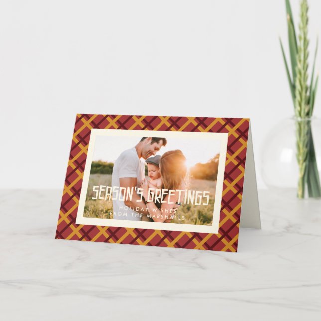 Cartão De Festividades Foto de Boas Festas no Estilo Retro Meados do Sécu (Frente)