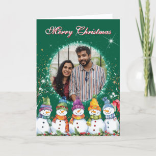 Cartão De Festividades Foto de Bonito Snowmen