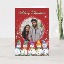 Cartão De Festividades Foto de Bonito Snowmen