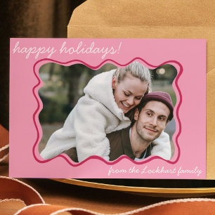 Cartão De Festividades Foto de Borda Whimsical Desenhada à Mão Funky