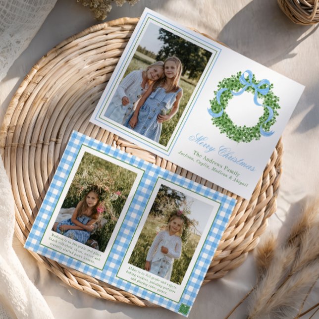 Cartão De Festividades Foto de Boxwood Boxwood de Natal Azul (Criador carregado)