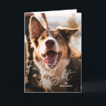 Cartão De Festividades Foto de Cachorro Bonito Natal Moderno<br><div class="desc">Cartão de Natal com fotos modernas, com um design simples e mínimo com a saudação fofinha "Furry and Bright" em um roteiro elegante sobre uma foto do seu cachorro de estimação. O dentro tem uma colagem de fotos com três fotos verticais junto com sua mensagem personalizada em preto e branco....</div>