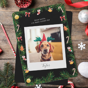 Cartão De Festividades Foto de Cachorro Pet Engraçado, Natal Personalizad