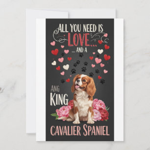 Cartão De Festividades Foto de cachorro spaniel cavalier fofo no Dia dos