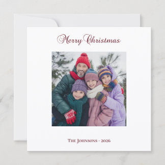 Cartão De Festividades Foto de Caligrafia Clássica Plum Natal Feliz