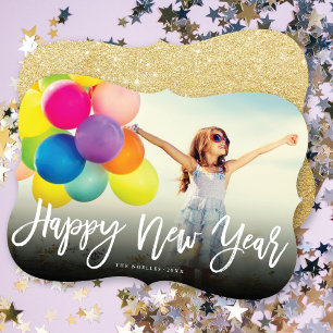 Cartão De Festividades Foto de caligrafia de script de pincel de feliz an