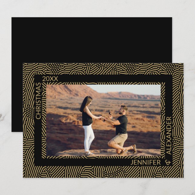 Cartão De Festividades Foto de Casais de Natal Modernos Elegante (Frente/Verso)