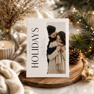 Cartão De Festividades Foto de casal de Natal mais feliz em papel rasgado