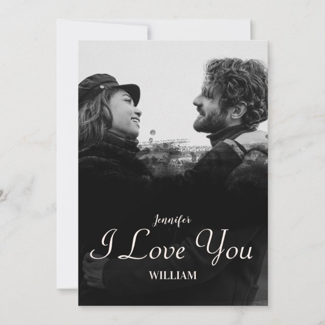 Cartão De Festividades Foto de Casal Personalizada Feliz Dia dos Namorado (Frente)