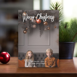 Cartão De Festividades Foto de Cheio de Feliz Natal Manuscrito