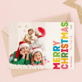 Cartão De Festividades Foto de Cheio de Natal Colorida e Brilhante