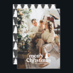 Cartão De Festividades Foto de cheio moderna com tipografia retrô<br><div class="desc">Fotografia de Natal moderno. As cores de texto e fundo podem ser personalizadas. Parte de uma coleção</div>