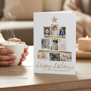 Cartão De Festividades Foto de colagem da árvore de Natal da família Revi