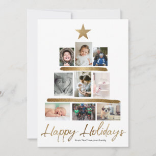 Cartão De Festividades Foto de colagem da árvore de Natal da família Revi
