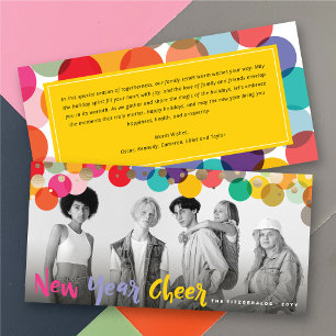 Cartão De Festividades Foto de Confetti Dots de Alegria e Colorida de Ano