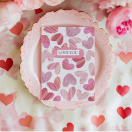 Cartão De Festividades Foto de Corações Vermelhos e Rosa