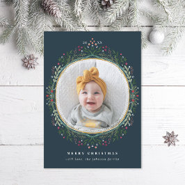 Cartão De Festividades Foto de Coroa de Flores Silvestres Folclóricas