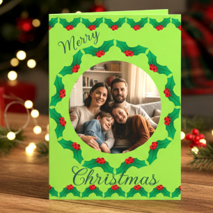 Cartão De Festividades Foto de Coroa de Natal Sage