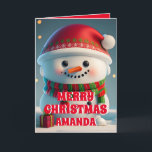 Cartão De Festividades Foto de Crianças Personalizadas do Snowman Christm<br><div class="desc">cartão de Natal personalizado para crianças do snowman.</div>