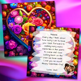 Cartão De Festividades Foto de Dia de os namorados de Coração Floral