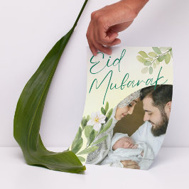 Cartão De Festividades Foto de Eid Mubarak Islâmico Floral da Modern Wate