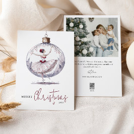 Cartão De Festividades Foto de enfeite de Natal em aquarela