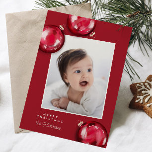 Cartão De Festividades Foto de Enfeites de natal vermelhos festivos