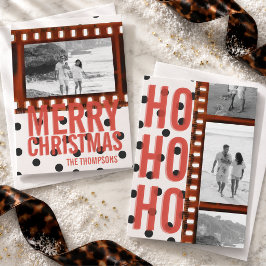 Cartão De Festividades Foto de Faixa de Filme de Natal Maximalista