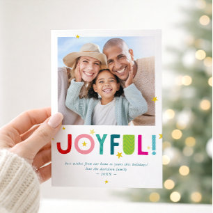 Cartão De Festividades FOTO DE FAMÍLIA ALEGRE tipografia divertida, ousad