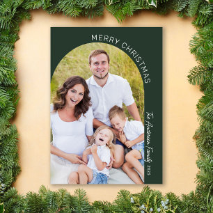 Cartão De Festividades Foto de Família com Arco Boho Minimalista Moderno