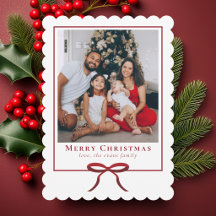 Foto de Família com Laço Vermelho Simples e Modern