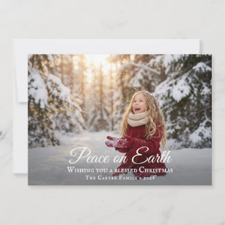 Cartão De Festividades Foto de Família da Paz de Natal Cristã na Terra
