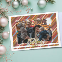 Foto de Família de Natal com Tipografia Dourada El