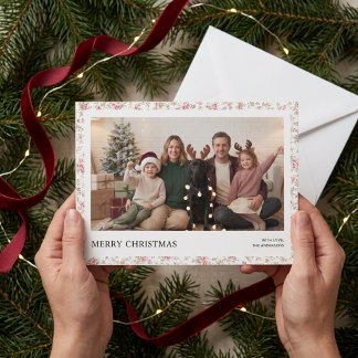 Cartão De Festividades Foto de Família de Natal Coquette Grandmillennial