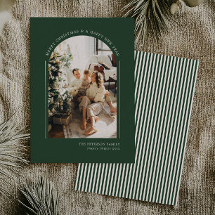 Cartão De Festividades Foto de Família de Natal Moderna e Elegante em Ver
