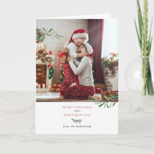 Cartão De Festividades Foto de Família de Natal Netos