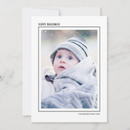 Cartão De Festividades Foto de Família do Feliz Hanukkah com Floco de Nev