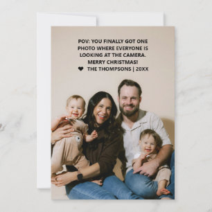 Cartão De Festividades Foto de família engraçada em POV personalizável mo
