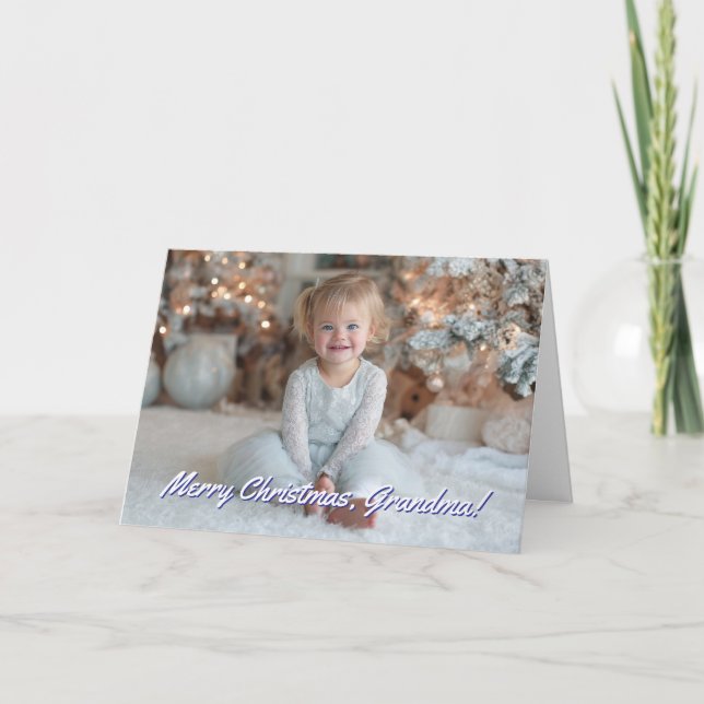 Cartão De Festividades Foto de Família Feliz Natal (Frente)