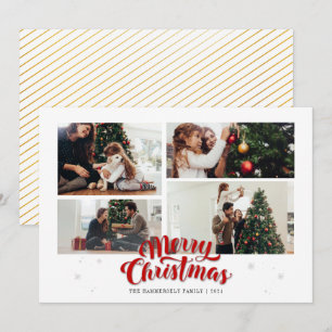 Cartão De Festividades Foto de família moderna de Natal feliz