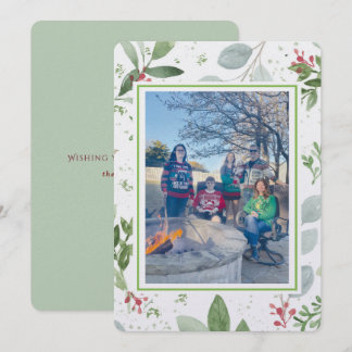Cartão De Festividades Foto de Família no Jardim de Natal