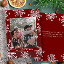 Foto de família rústica Feliz Natal juntos vermelh